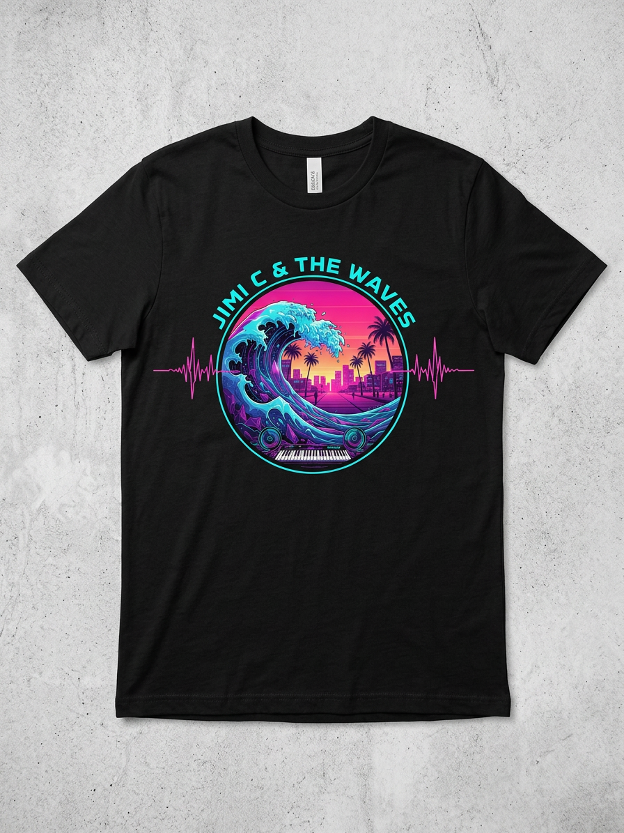 Jimi C & The Waves - Black T-Shirt