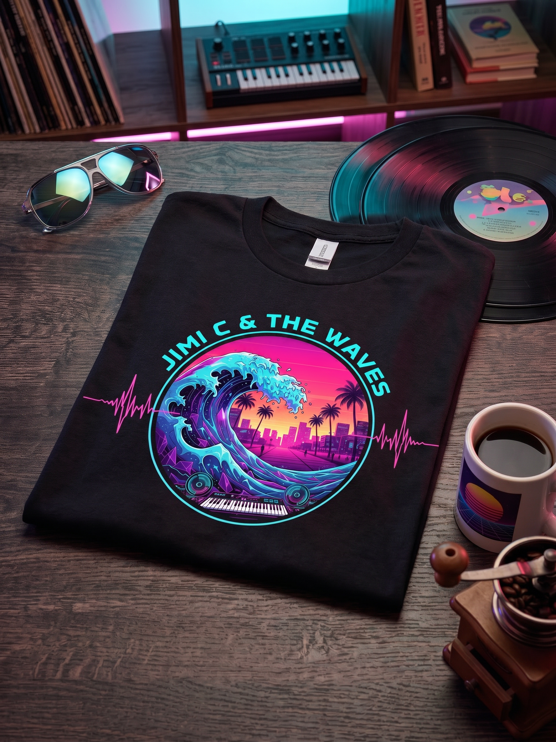 Jimi C & The Waves - Black T-Shirt